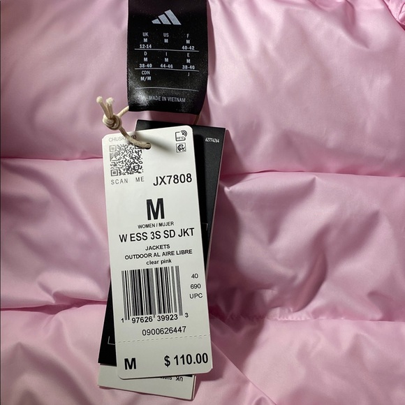 Adidas Women Pink CLIMAWARM Synthetic Down Jacket Sz Med NWT - Picture 7 of 12